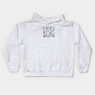 Leo sun sign celestial typography Kids Hoodie